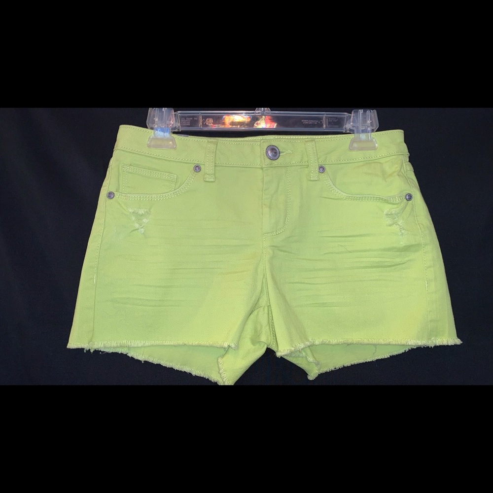 LC Lauren Conrad Lime Green Distressed  Jeans Shorts